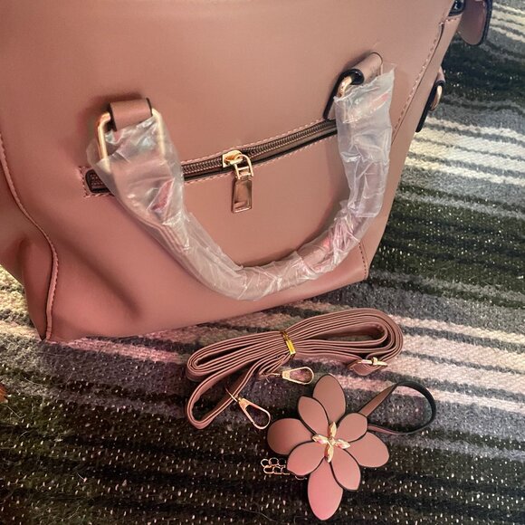 Unbranded Tan Floral Bag - NWOT - Picture 3 of 4